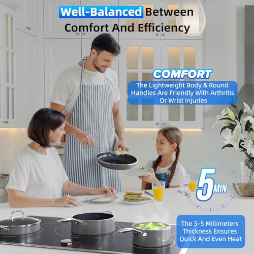 Deluxe DUXANO 14PC Healthy Pots and Pan With 9H Anti (Gray)