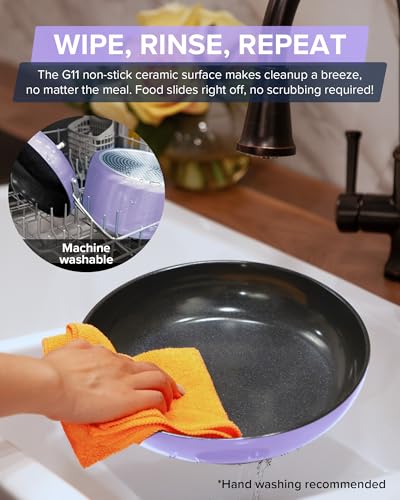 Healthy G11 Pots and Pans Set Non Stick (Lilac Purple (G11))