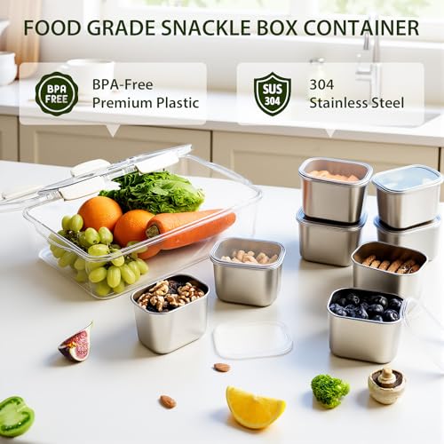 Snackle Box Container (8 Compartment (13.38"L x 9.25"W x 3.54"H))