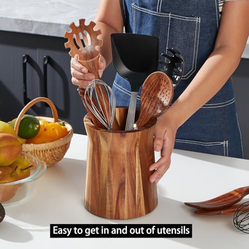 Wooden Utensil Holder for Countertop
