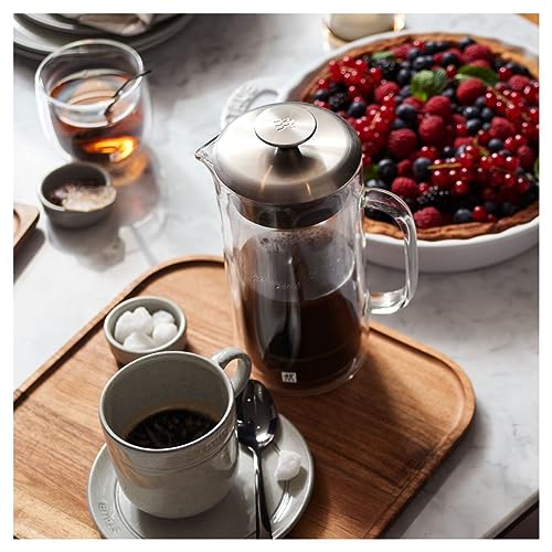 Sorrento Double Wall French Press and Latte Glass (3-pc / French Press and Latte Glass)