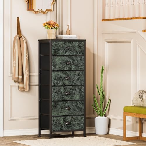 Dresser for Bedroom (Vintage Green / 11.5"D x 16"W x 39.6"H (6 Drawers))