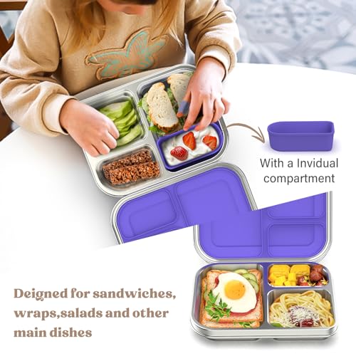 Stainless Steel Bento Box Kids (Purple)