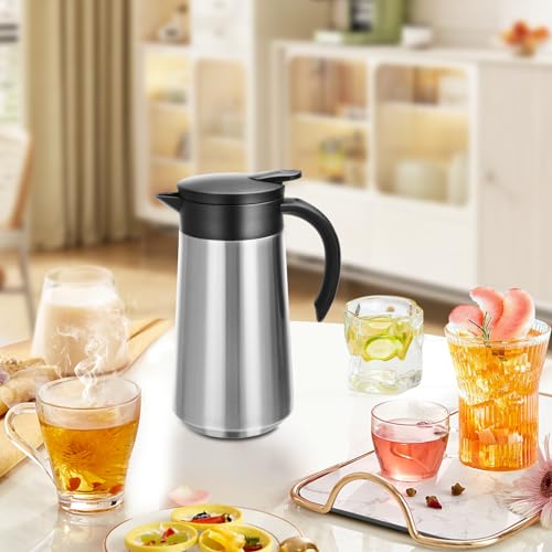 28oz Small Coffee Carafe Insulated Coffee Pot (Silver)