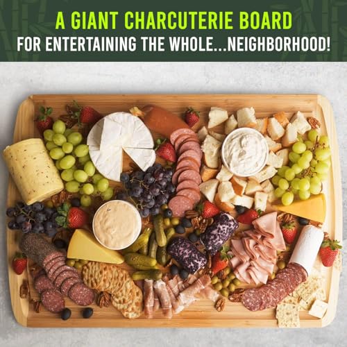 ENORMOUS 30 x 20 Organic Extra Large Cutting Board with Lifetime Replacements (Two-Tone / 30"L x 20"W)