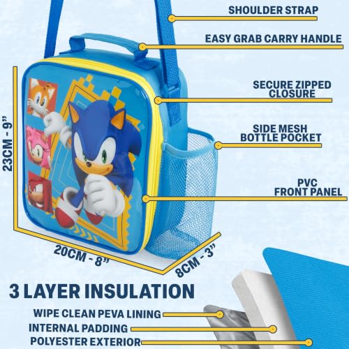 Sonic the Hedgehog Boys Lunch Box 3Pc Set (Blue/Multi Sonic)