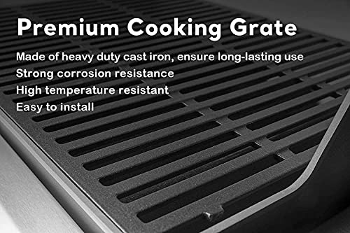7637 Cast Iron Griddle Grates for Weber Spirit 200 Grill Parts (17.5" x 10.2" x 2.1")