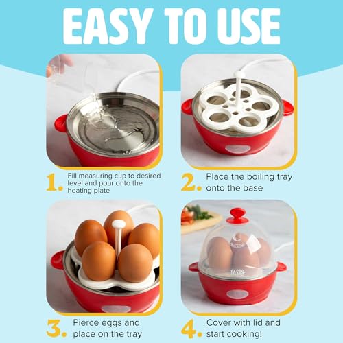 Mini Rapid Egg Cooker (5-Egg / Red)