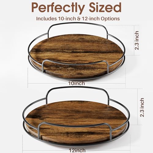 2 Pack 10'' 12'' Lazy Susan Turntable Organizer for Table Top Cabinet (10in+12in 2 Pack)