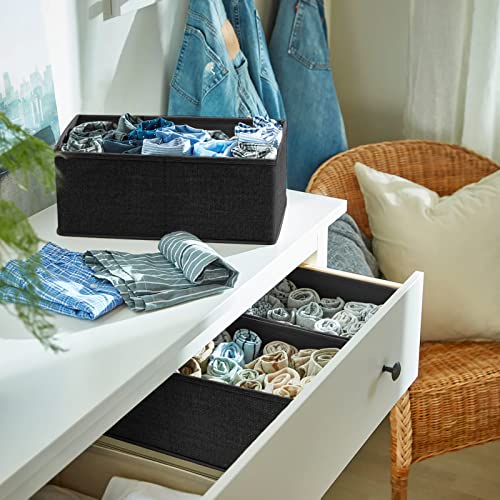 Drawer Organizer Clothes 12 Pack (12 Pack / Black)