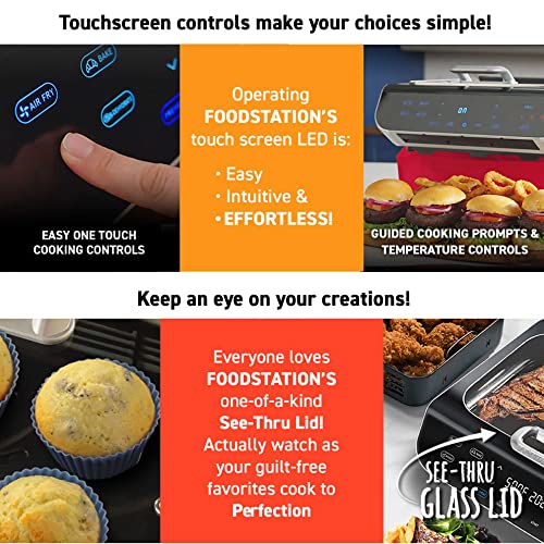 Smokeless Indoor Grill & Air Fryer raclette grill with Smoke Extracting Technology Extra (Air Fryer Grill 6 QT)