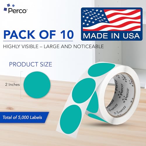 Teal Perforated Round Circle Dot Sticker 2 (Teal / 2 Inch)