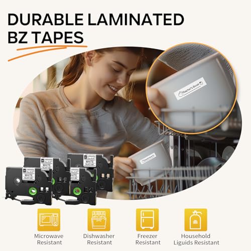 Label Maker Machine with 4 Tapes (Green Label Maker)