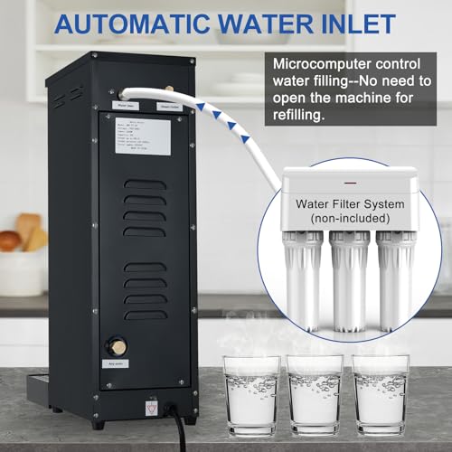 Hot Water Dispenser Commercial Water Boiler Countertop Hot Water Machine Stainless Steel Step (Black 30Liter/H)