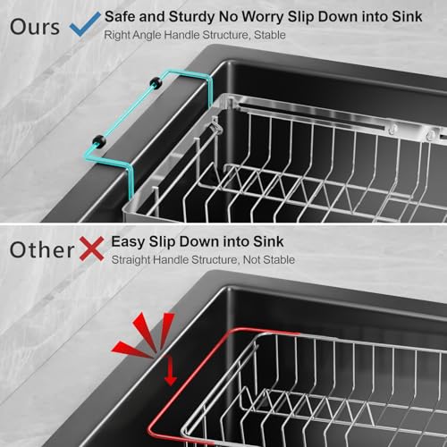 Over Sink Dish Drying Rack (Silver / For 14"-30"W Sink, Expandable | 12.8"W Rack)