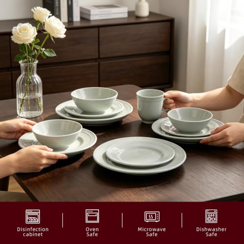 HomeVSS 20 Piece Pearl Dots Stoneware Dinnerware Set (20pc Set / Teal)