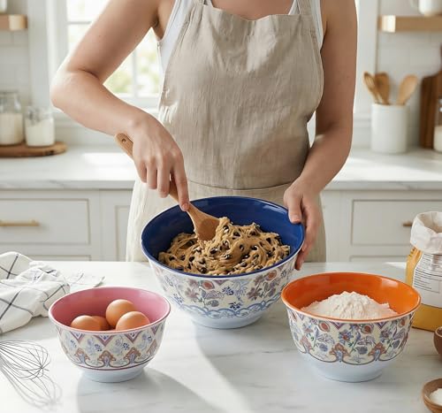 Melamine Mixing Bowl Set with Lids (Ottoman Floral / Large)