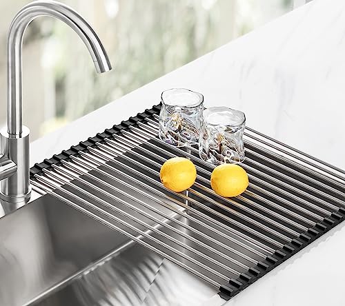 Roll Up Dish Drying Rack Over Sink