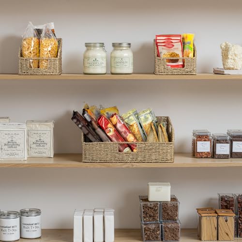 Seagrass Storage Baskets (Natural(Seagrass) / 17"L x 11"W x 7½"H + 2x 7½"L x 9½"W x 6¾"H)
