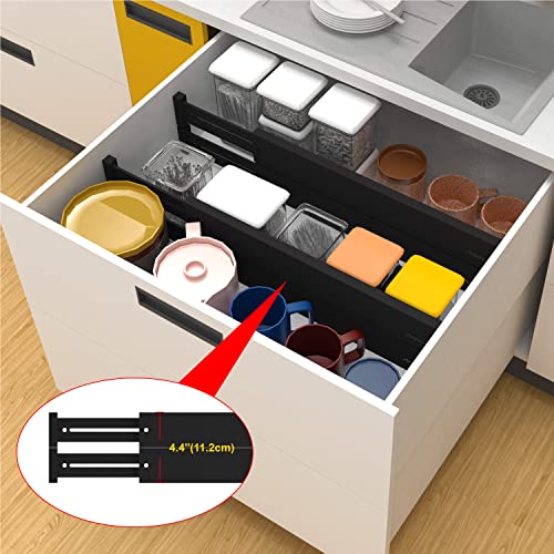 Bamboo Drawer Dividers Organizers (Black)