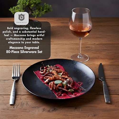 Engraved Silverware Set for 16 (80-Piece)
