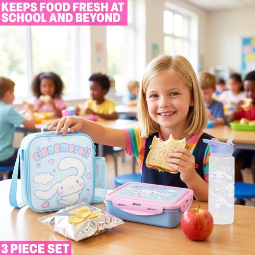Cinnamoroll Girls Lunch Box 3Pc Set (Light Blue Cinnamoroll)