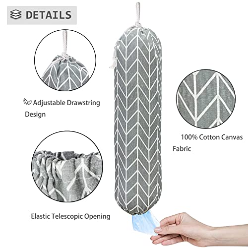 Wall Mount Plastic Grocery Bag Organizer (gray)