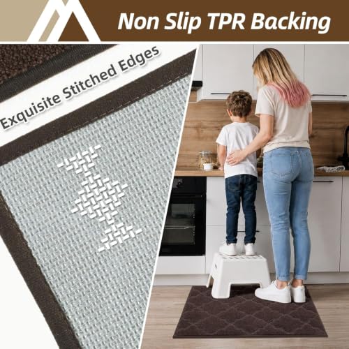 Kitchen Rugs Non Slip Washable 20"x32" (Brown / 20"X 32")
