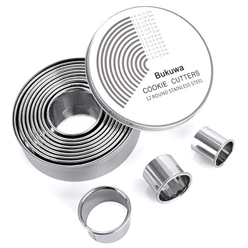 12 Pcs Round Cookie Biscuit Cutter Set (12 PCS)