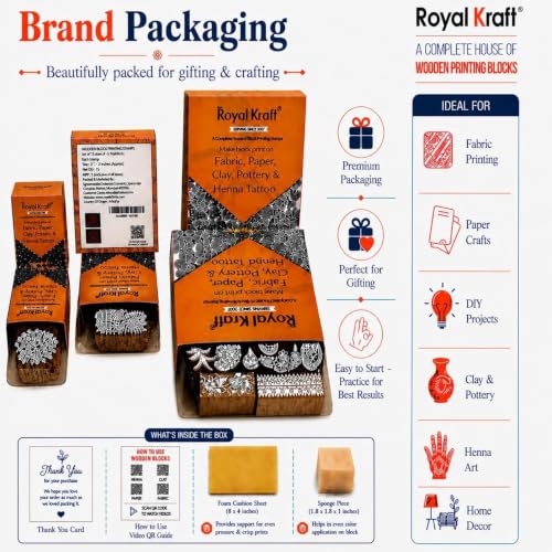 Assorted Wooden Block Printing Stamps (10 Pcs / Bulk01_10)