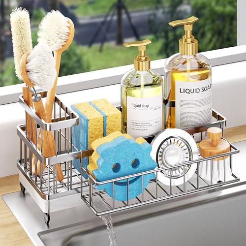 Sponge Holder for Kitchen Sink (Silver / X-Large)