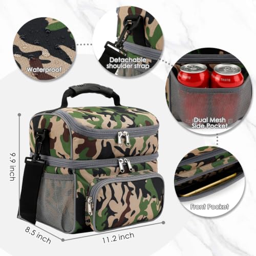 Double Layer Cooler Insulated Lunch Bag Adult Lunch Box Large Tote Bag for Men