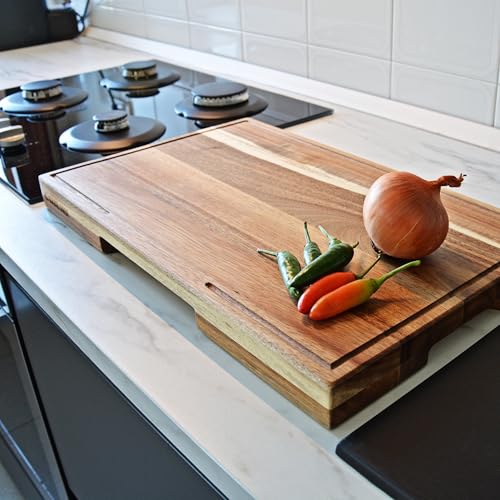 Acacia Wood Cutting Board for Kitchen (Acacia Wood / 19.7"L x 12.2"W)