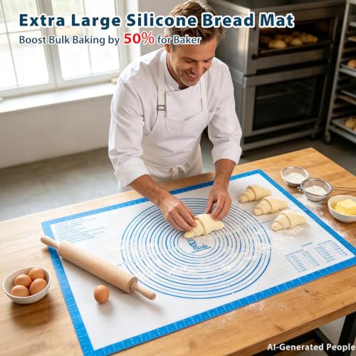 XXL Large Pastry Mat For Rolling Dough (Blue / 36"L x 24"W)