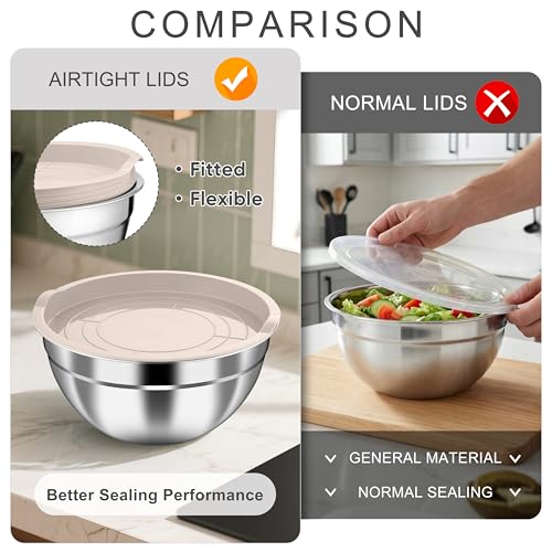 Mixing Bowls with Airtight Lids (Khaki / Airtight Lids)