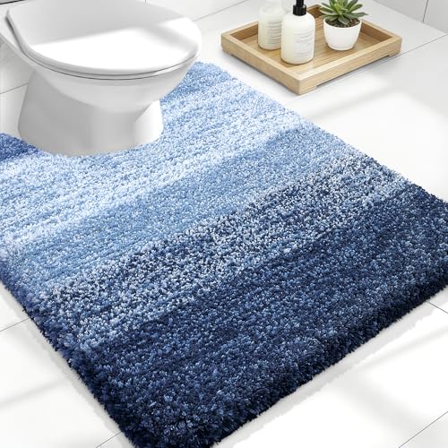 Luxury Toilet Rugs U (24" X 20" Contour Rug / Navy)