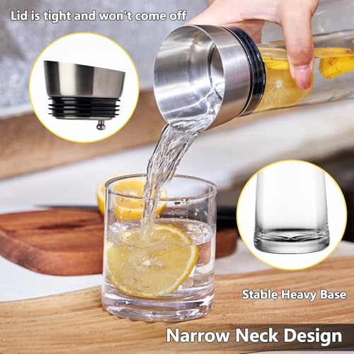 Glass Water Carafe with Lid (40 Ounces)