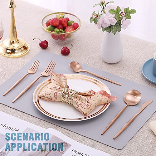 Matte Rose Gold Silverware Set for 6 (Rose Gold / 30 Pieces Set)