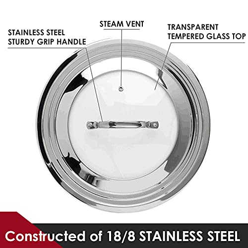 Stainless Steel Universal Lid for Pots (Silver Handle)