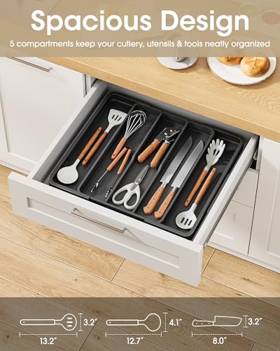 Silverware Drawer Organizer (X-Large / Black)