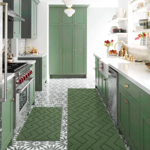 Kitchen Runner Rug (Green / 20"x59"+20"x32")