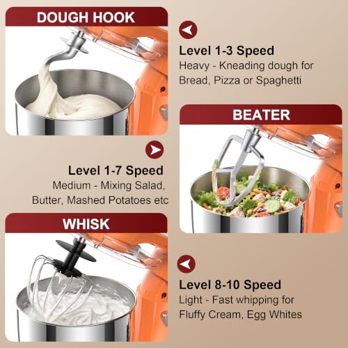 4QT Electric Stand Mixer (Orange)