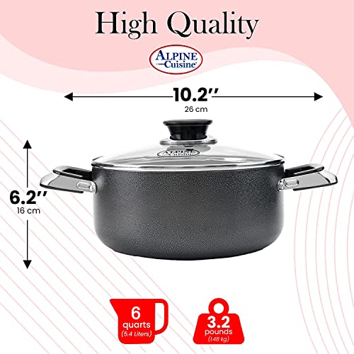6 Quart Non stick Stock Pot with Tempered Glass Lid and Carrying Handles (6-Quart Stock Pot / Standard Packaging)