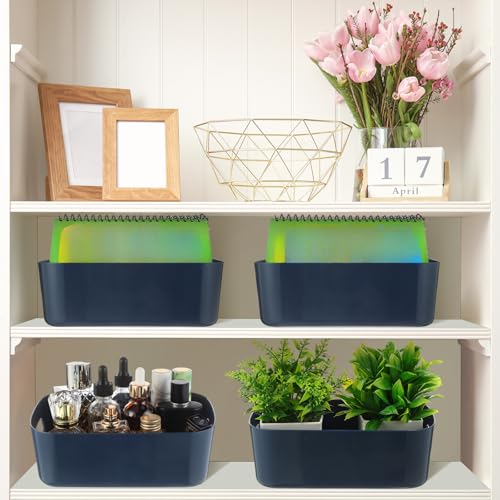 Blue Plastic Storage Bins (Blue / 8 x 5.7 x 3 Inch)