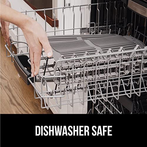 Patented BPA Free Silicone Dish Drying Mat (18" x 16" / Silicone / Gray)