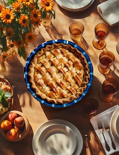 Pie Pan for Baking 9 Inch Ceramic Pie Dish for Apple Pie