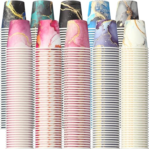 1000 Pcs Disposable Paper Cups Small (Marble / 2.36*2.4*1.73 inches, 3.7oz)
