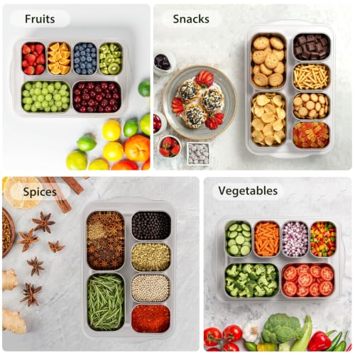Snackle Box Container (6 Compartment (13.38"L x 9.25"W x 3.54"H))