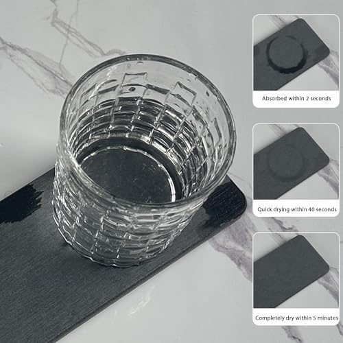 2Pcs Stone Soap Trays Water Absorbing Diatomite Coaster (Dark Gray / 9.0" x 3.9")