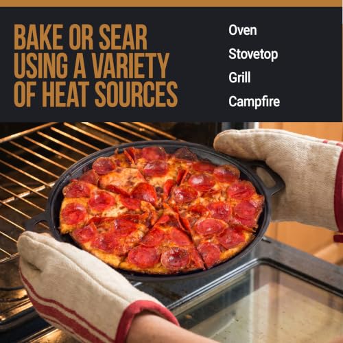 Cast Iron Pizza Pan with Dual Handles (12")